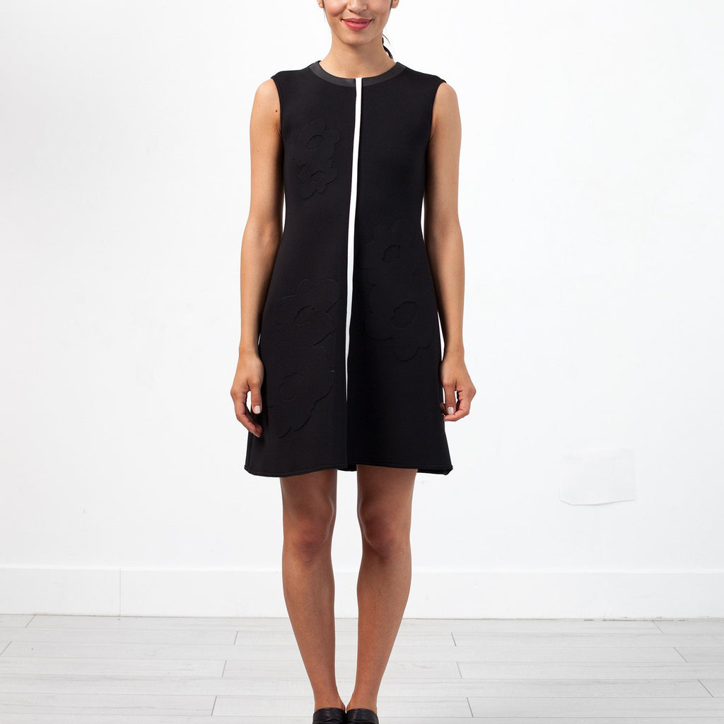 Neoprene Flower Dress in Black