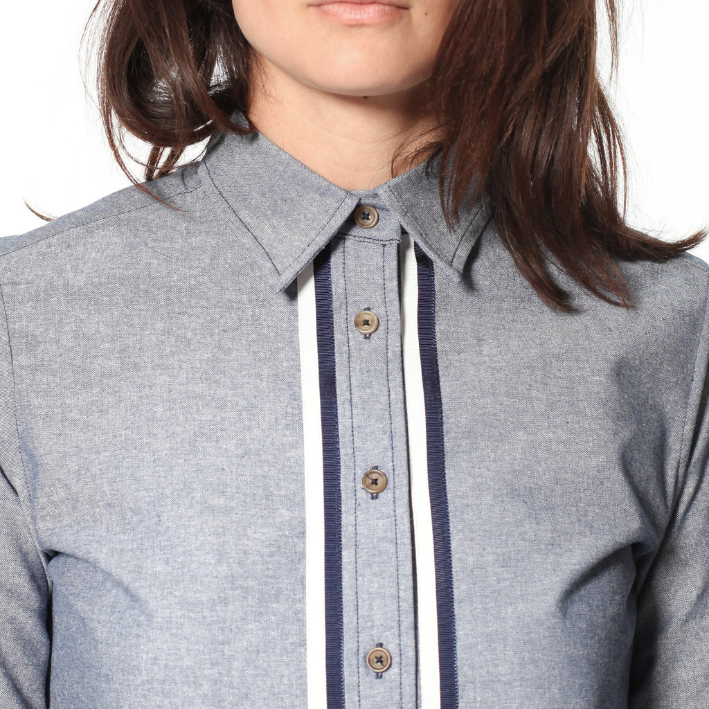 Chambray Boyfriend Shirt in Blue
