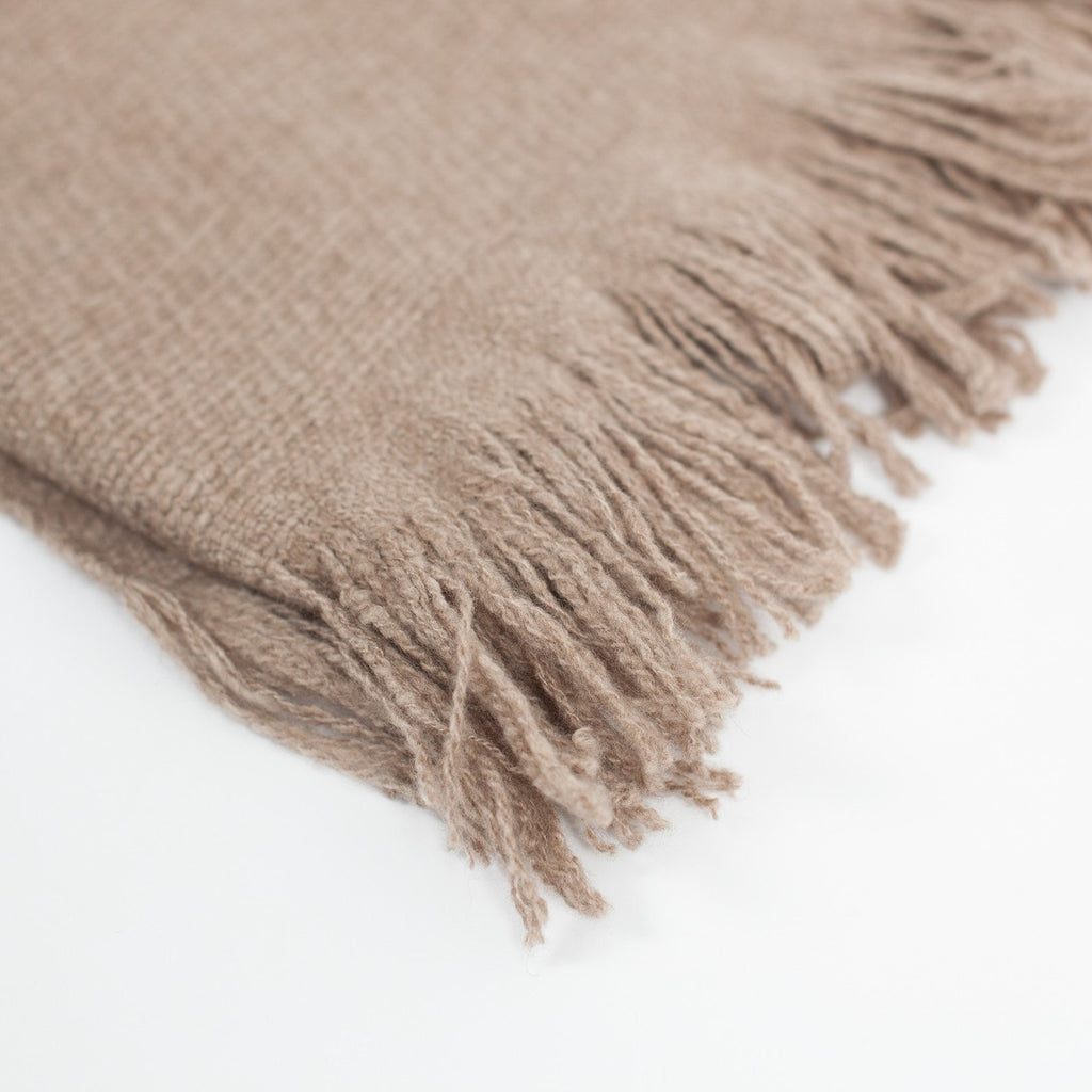 Cashmere Tassel Blanket in Brown