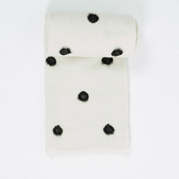 Cashmere Dot Shawl in Black/White