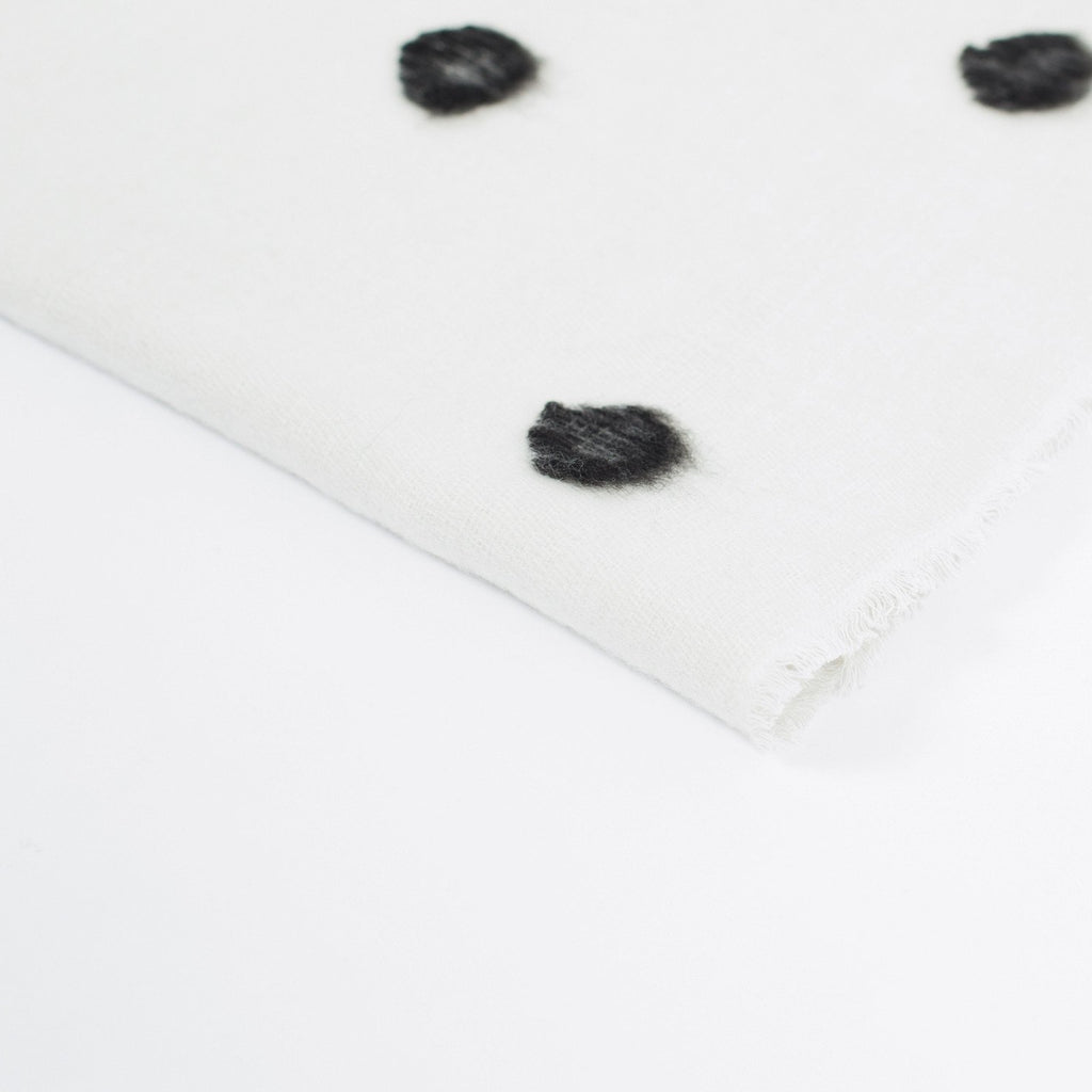 Cashmere Dot Shawl in Black/White