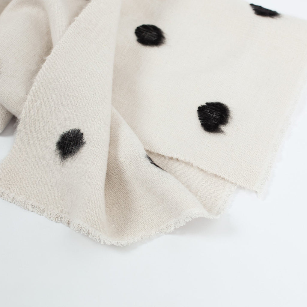 Cashmere Dot Shawl in Black/White