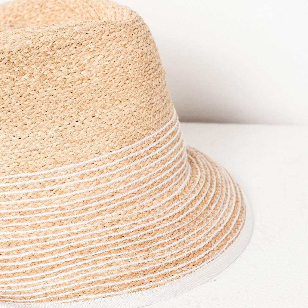 Washboard Hat in Straw/White