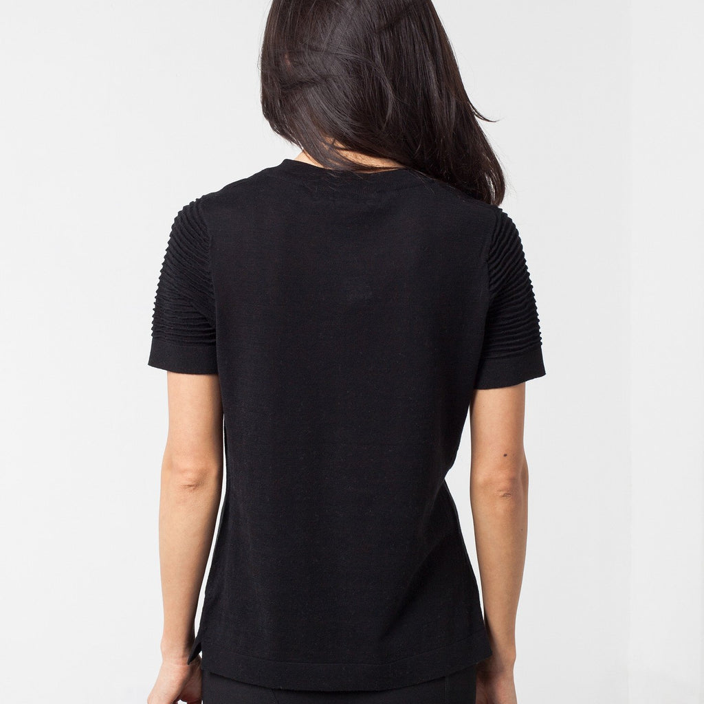 Ribbed Short Sleeve Knit