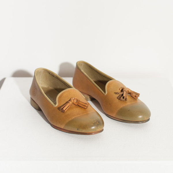 Leather Loafer in Lime